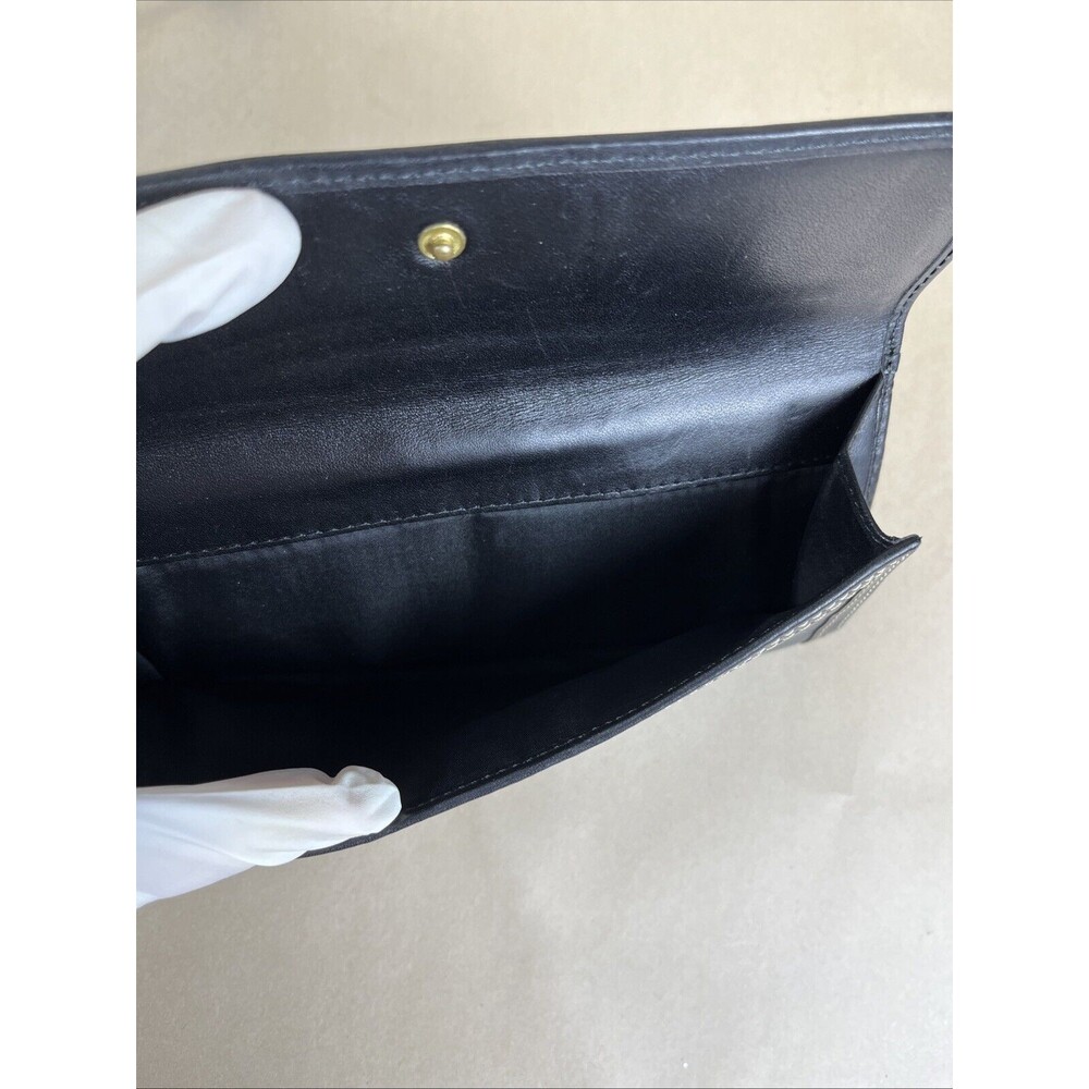 COACH Black Long Wallet Leather BRW Plain Signature - Picture 9 of 12